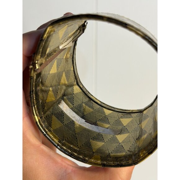 Starbucks Metallic Gold Coffee Cup Sleeve Reusable Triangle Pattern Holiday - Picture 6 of 7